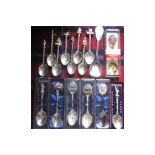 GOLD & SILVER PLATED SPOON COLLECTION RAF PRINCE CHARLES SHAKESPERE ETC