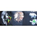 MUSIC MEMORABILIA - BOB MARLEY T SHIRTS X 3 REGGAE INTEREST