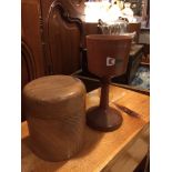 TREEN TURNED WOODEN POT AND GOBLET