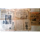 3 X 1968 NEWSPAPERS COVERING THE KENNEDY ASSASSINATION