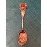 HALLMARKED SILVER ENAMELLED TEASPOON BIRMINGHAM 1906 - NOTTINGHAM INTEREST