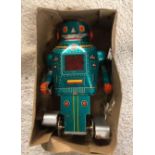 1960s JAPANESE TIN PLATE MECHANICAL MIGHTY ROBOT BOXED TOY