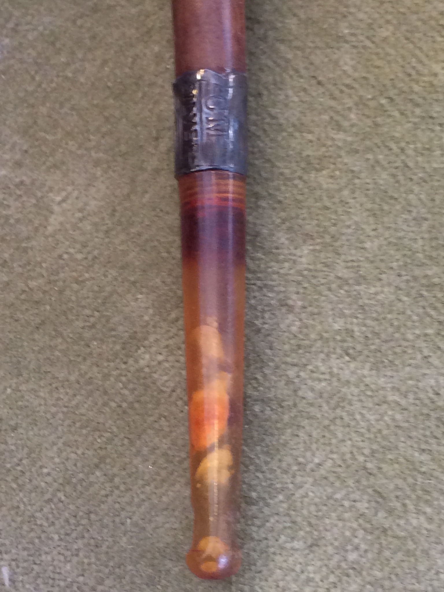 SILVER MOUNTED CROWN PIPE WITH AMBER MOUTHPIECE - Image 3 of 6