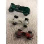 3 VINTAGE TOY CARS 1950s RACING CAR AND OTHERS