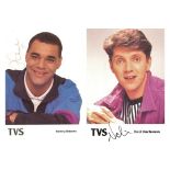 TVS PUBLICITY CARDS HAND SIGNED BY NEIL BUCHANAN & STEVE JOHNSON