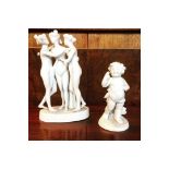 PARIAN WARE FIGURES THE THREE GRACES & CHERUB