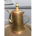 19th CENTURY COPPER & BRASS PERSIAN COFFEE POT