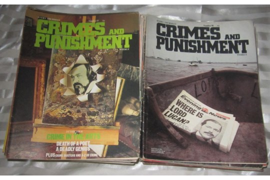 CRIMES AND PUNISHMENT WEEKLY MAGAZINE ALL 98 ISSUES. MOORS MURDERS GREAT TRAIN ROBBERY LUCAN ETC