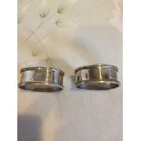 PAIR HALLMARKED SILVER NAPKIN RINGS BIRMINGHAM 1946