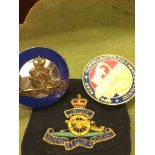 2 MILITARY CAR BADGES & POCKET BADGE ROYAL FIELD ARTILLERY