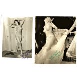 ADULT GLAMOUR - 2 SIGNED PHOTOGRAPHS VINTAGE GLAMOUR MODELS