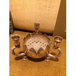 VICTORIAN SILVER PLATED LOTUS FLOWER CENTREPIECE