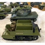 VINTAGE DINKY TOYS US ARMY JEEPS, TANKS, CARS, AMBULANCES, MISILES 25PCS