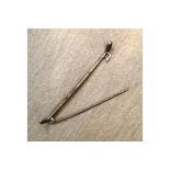 WHITE METAL RIDING CROP BROOCH