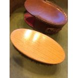 HORSE GROOMING BRUSH IN ORIGINAL TAN LEATHER CASE