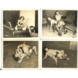 ADULT GLAMOUR - 1950'S PHOTOGRAPHS X 4 INCLUDES BETTY PAGE
