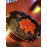 JAPANESE SIGNED BLACK LACQUER BOX & COVER