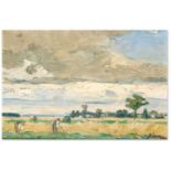 Jörres, Carl. 1870 - Bremen - 1947. Sommerlandschaft. Öl/Lwd., u. re. sign. C. Jörres, 26x 40 cm,