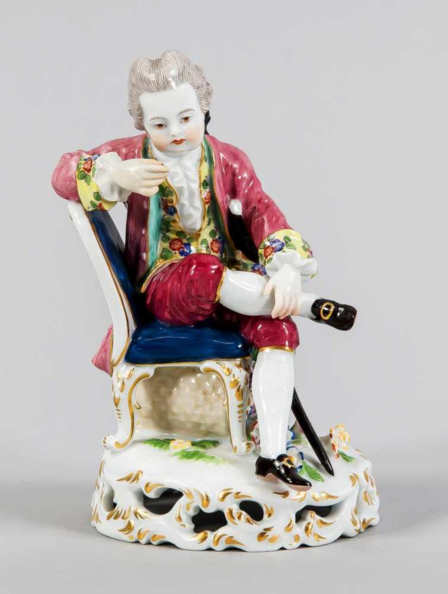 Rokoko-Kavalier. Meissen, 1. Wahl. Entwurf Michel Victor Acier, 1768-1770.Ausformung nach 1934.