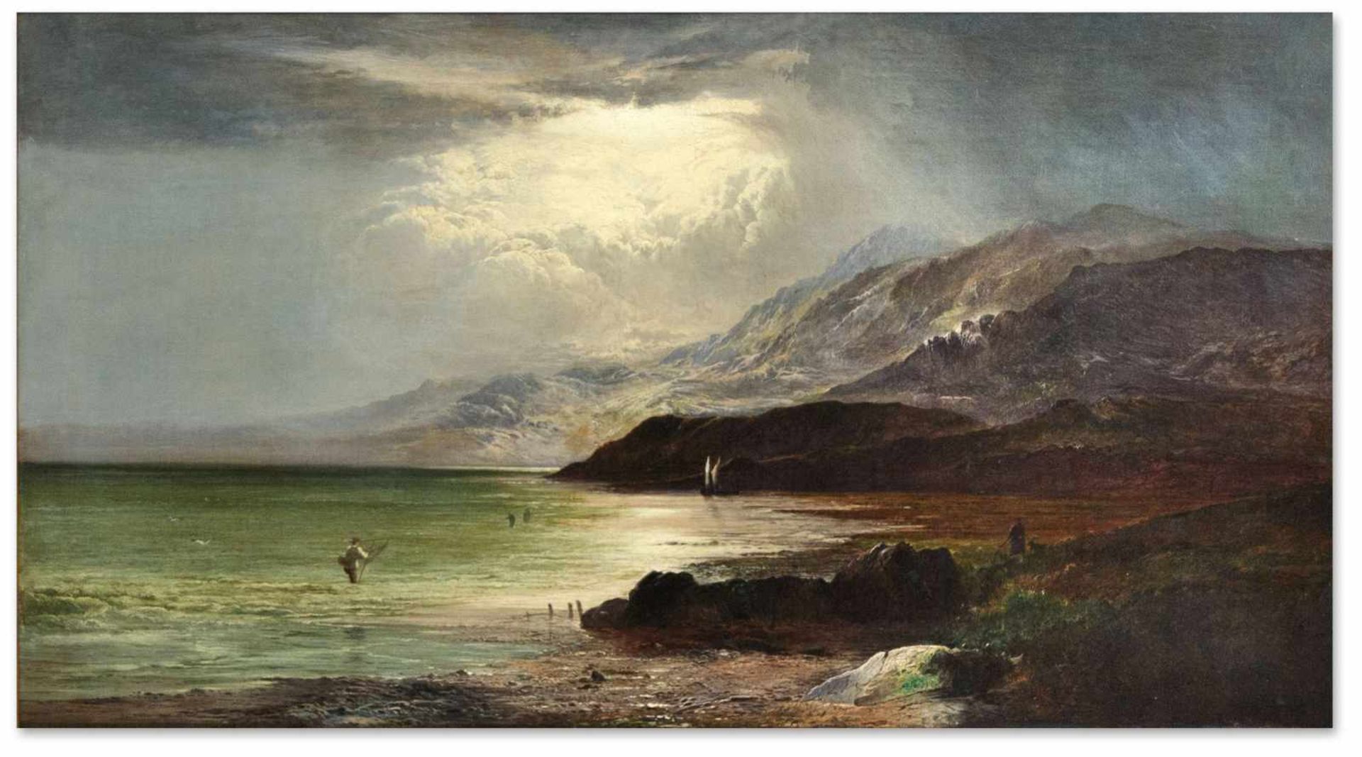 Leslie, Charles. 1835 - London - 1890. Seelandschaft in den schottischen Highlands.Öl/Lwd., u. re.