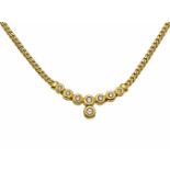 Brillant-Collier GG 585/000 mit 8 Brillanten, zus. 0,35 ct feinesWeiß-Weiß (G-H)/VVS-VS,mit