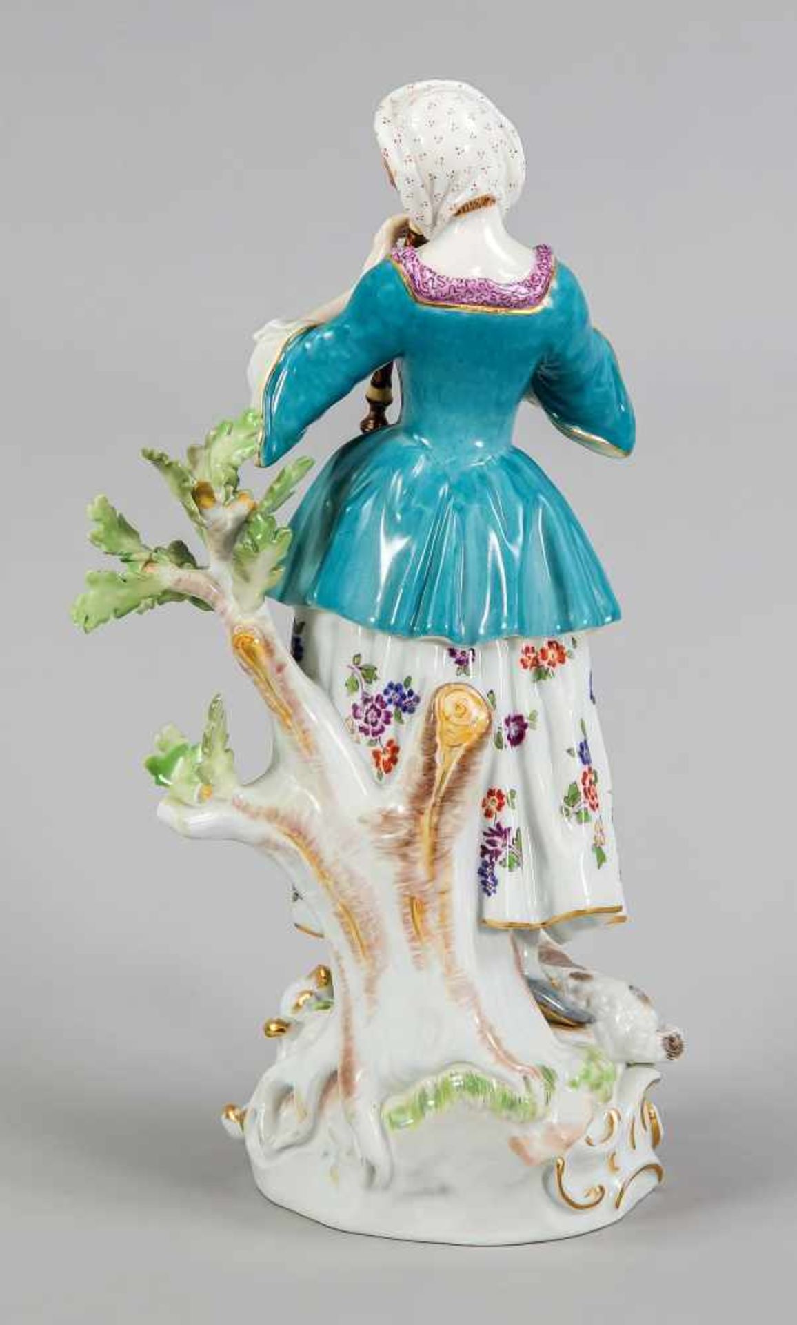 Schäferin mit Flöte. Meissen, 1. Wahl. 1980er Jahre. Entwurf Johann Joachim Kaendler,1750. - Bild 2 aus 2