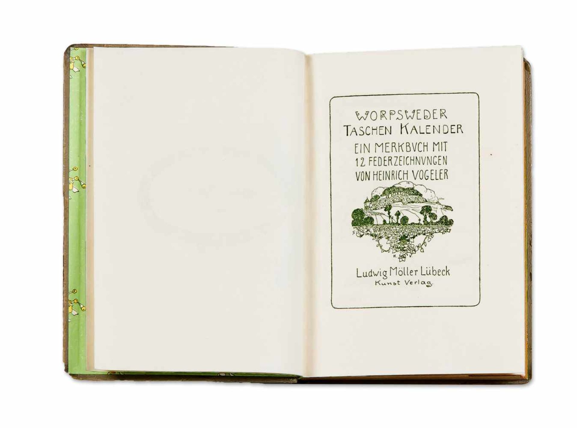 Vogeler, Heinrich. 1872 Bremen - 1942 Kasachstan. "Worpsweder Taschenkalender. EinMerkbuch mit 12 - Bild 2 aus 2