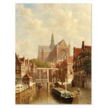 Vertin, Petrus Gerardus. 1819 Den Haag - 1893 Amsterdam. Niederländische Stadtansicht mitGracht.