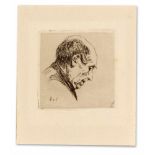 Ende, Hans am. 1864 Trier - 1918 Stettin. Kopf eines Mannes im Profil [Worpsweder Bauer].