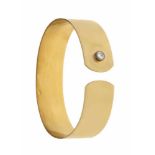 Brillant-Designer-Armspange GG 585/000 mit einem Brillanten 0,30 ct TW-W/VVS-VS, B. 18 mm,innen 63 x