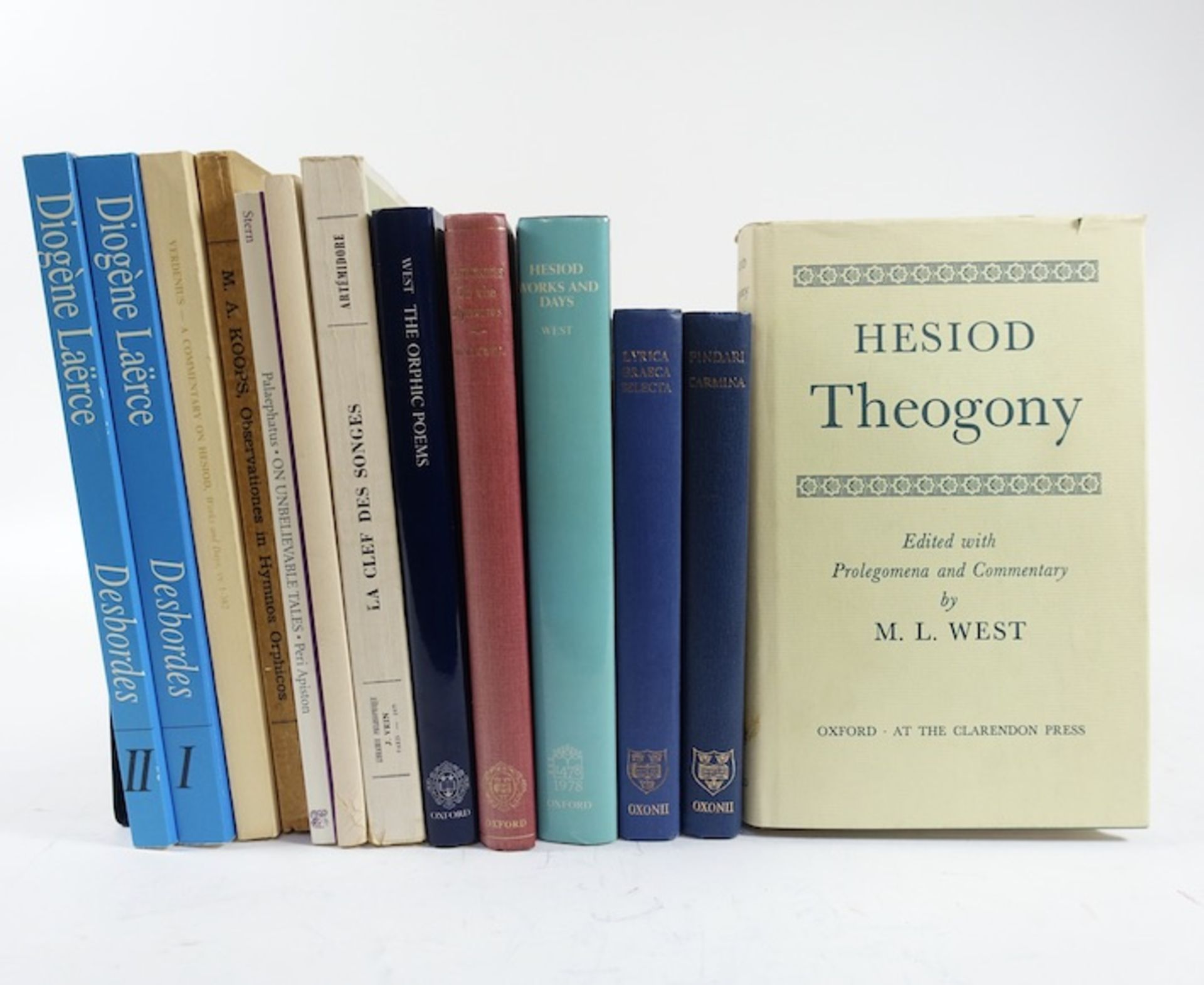 HESIODUS. Works and days - Theogony. - Ed. w. proleg. & comm. by M.L. West. (1978-82). 2 vols. Or.