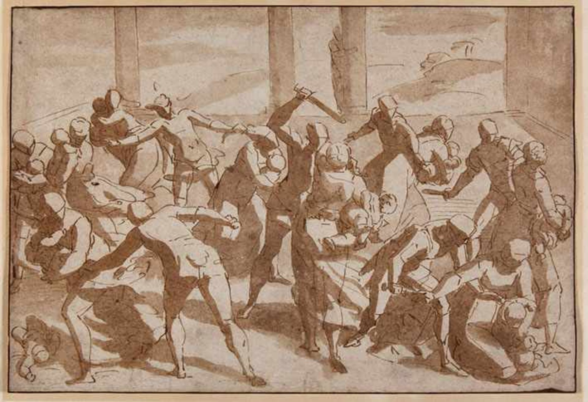 ITALIAN SCHOOL, 16th c. -- CAMBIASO (or CAMBIASI or CANGIAGIO), Luca (1527-1585). (Child Murder in