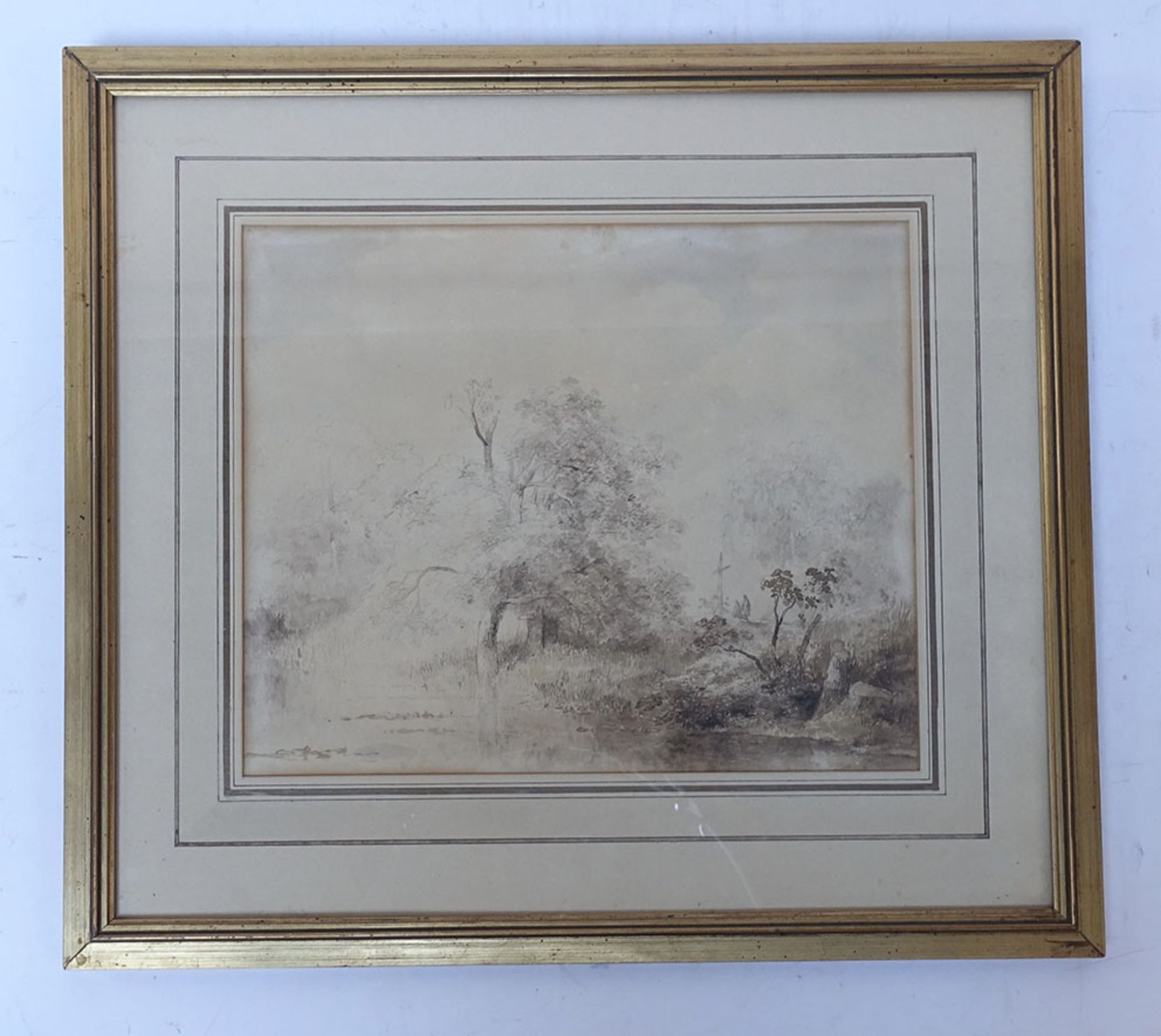 NUYEN, Wijnand (1813-1839. (Landscape). 1832. Watercolour. 246 x 302 mm. Signed and dated on v°.