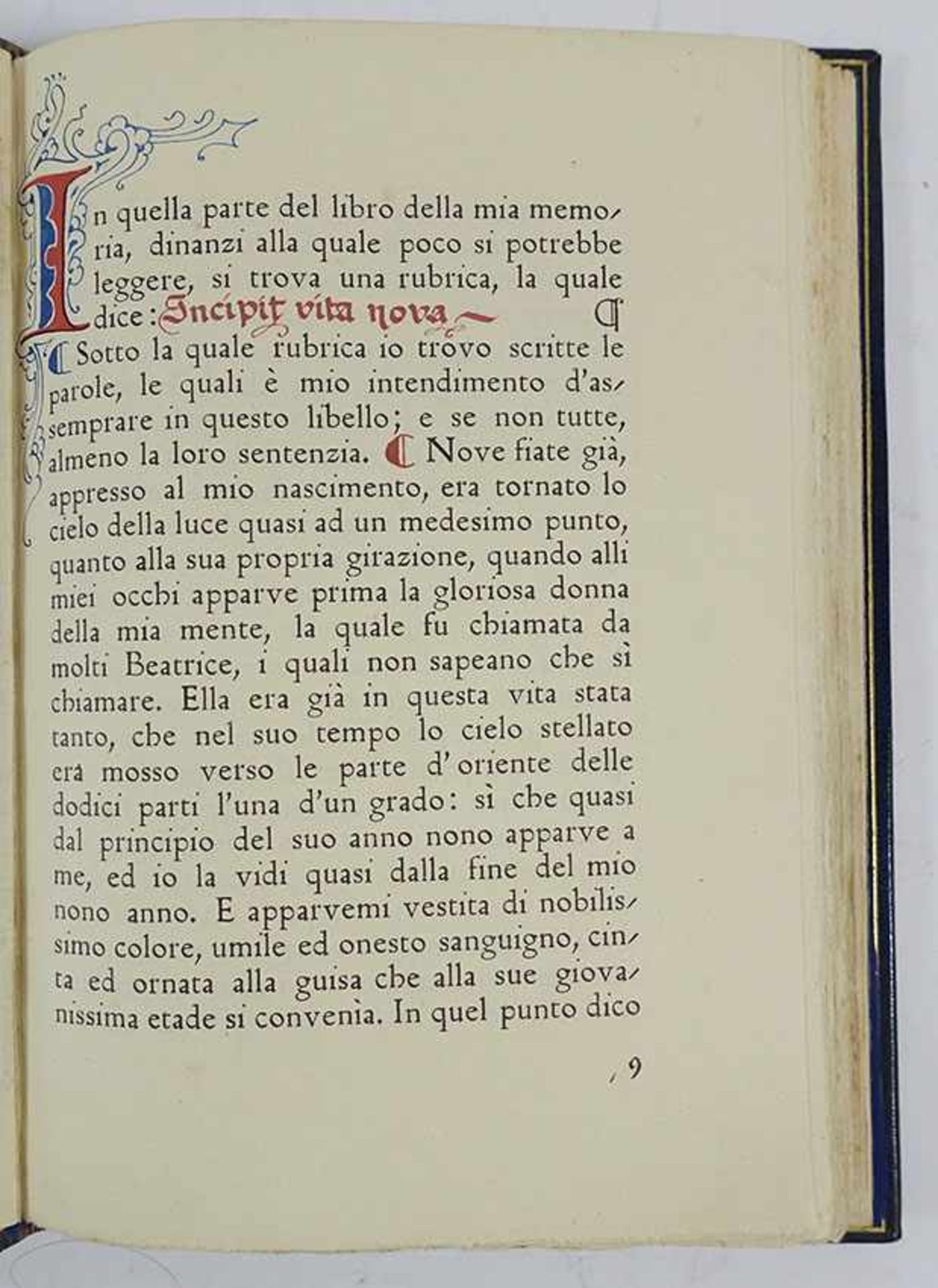 DANTE ALIGHIERI. La vita nuova. Florence, G. Giannini & figlio, 1925. 144 pp. W. woodcut ti-p. & - Bild 3 aus 5