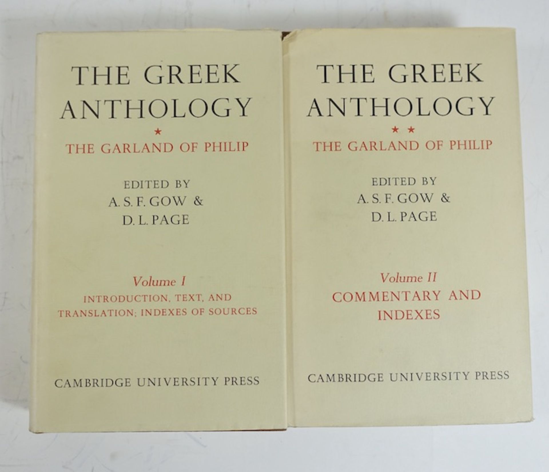 GOW, A.S.F. & D.L. PAGE, ed. The Greek anthology II: The Garland of Philip & some contemporary