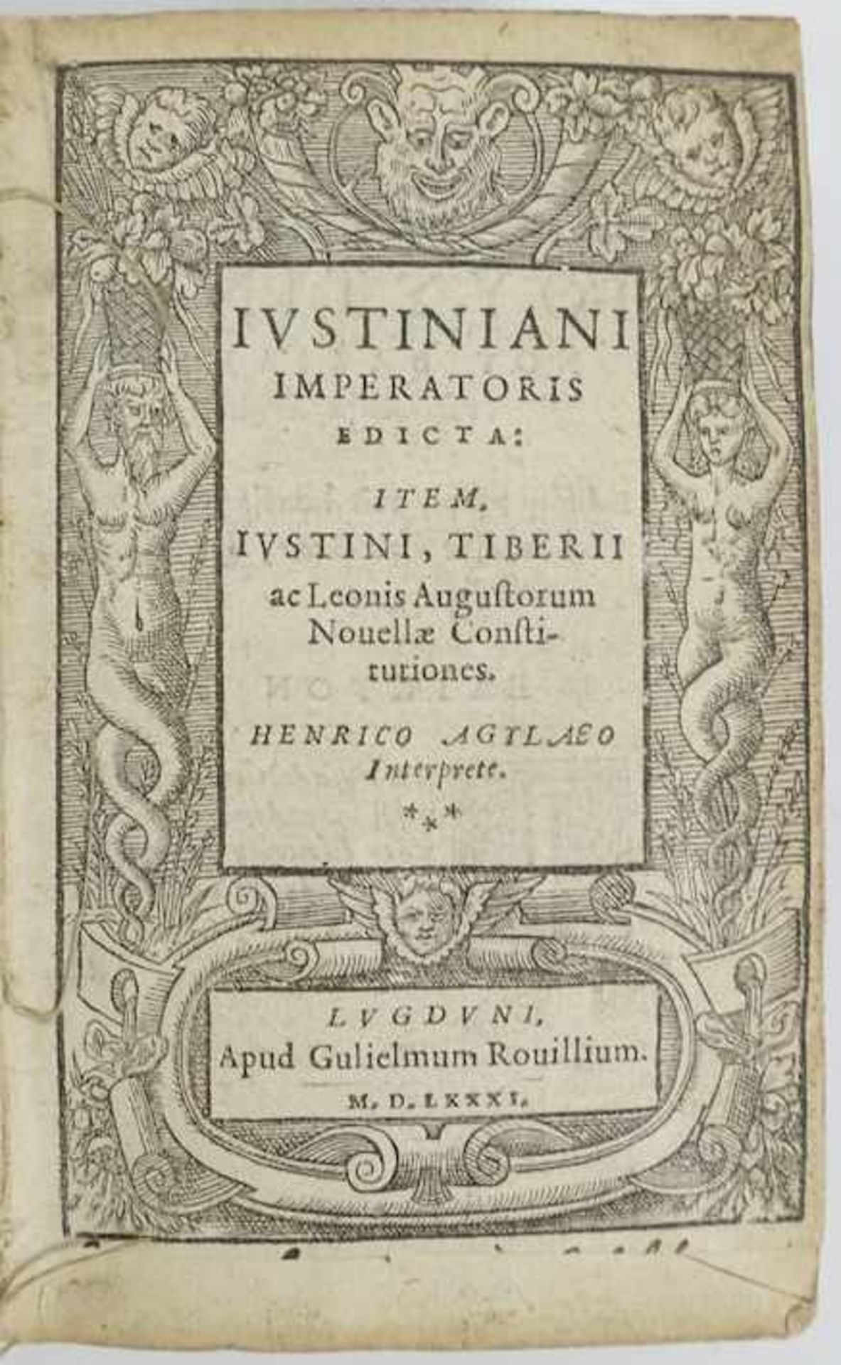 JUSTINIANUS. Edicta. Item, Iustini, Tiberii ac Leonis Augustorum Novellæ Constitutiones. H.
