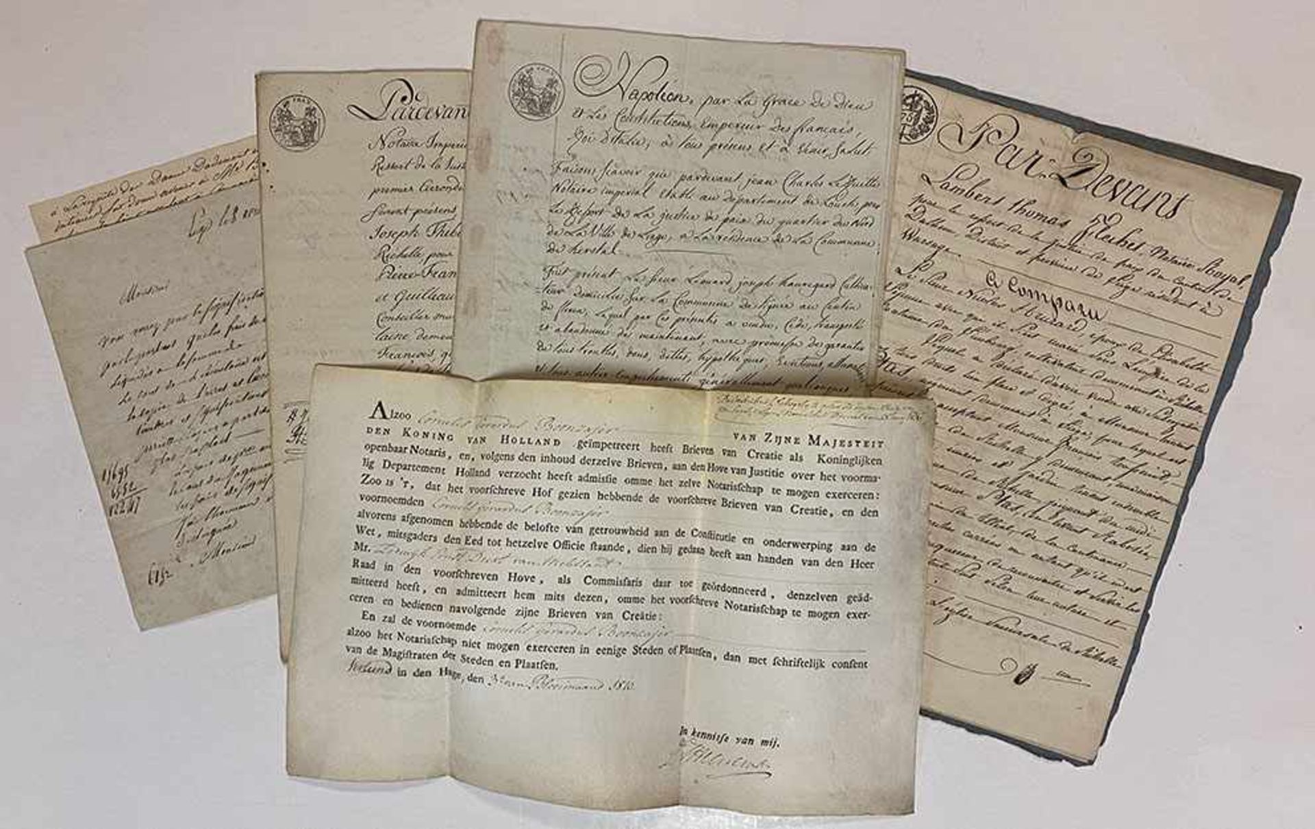 NAPOLEON -- OFFICIAL ROYAL DOCUMENT, serving as a licencse to exercise the notary's office, for - Image 2 of 2