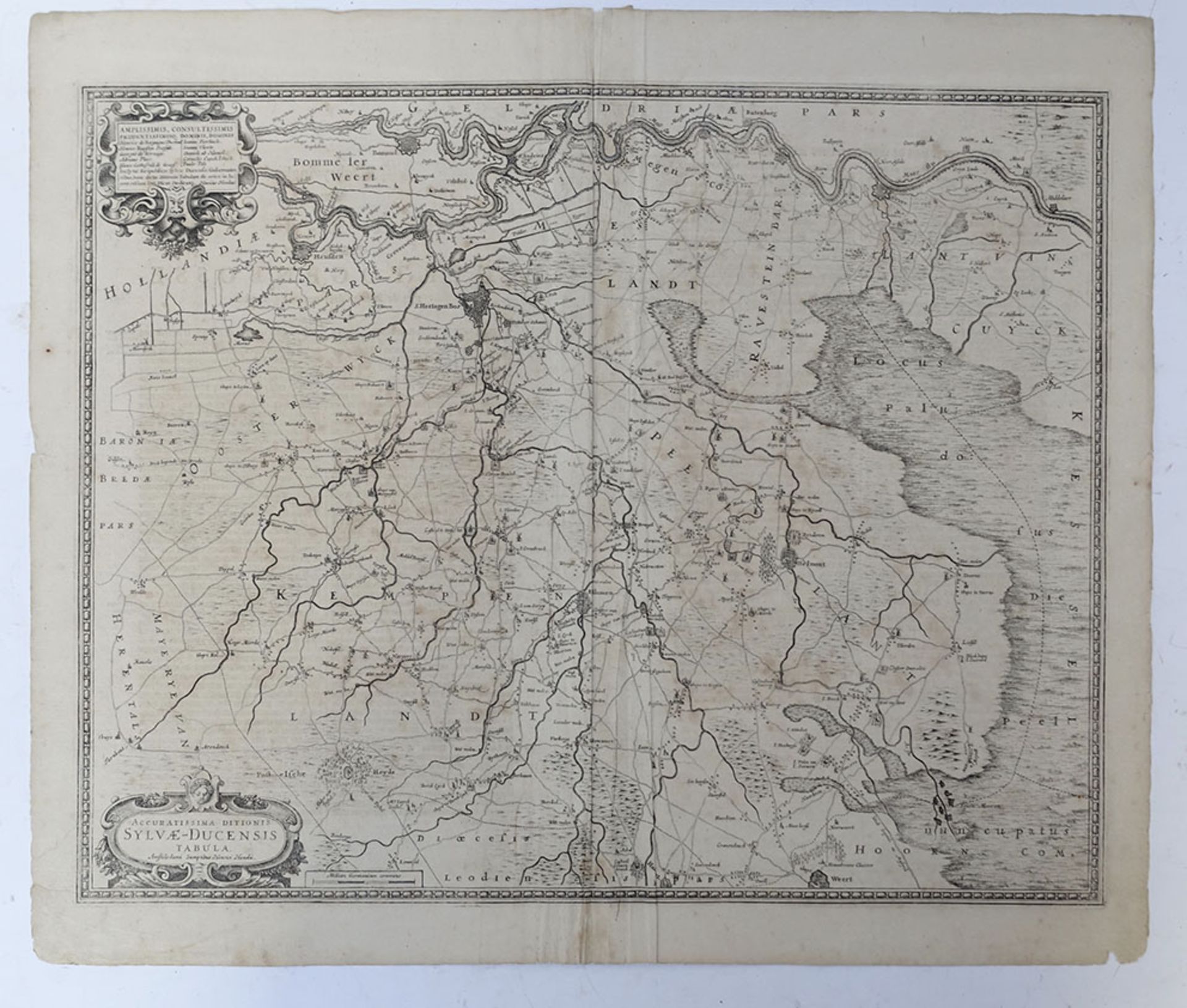 BRABANT -- "ACCURATISSIMA DITIONIS SYLVÆ-DUCENSIS TABULA". Amst., H. Hondius, (1634). Engr. map w. 2 - Bild 2 aus 2