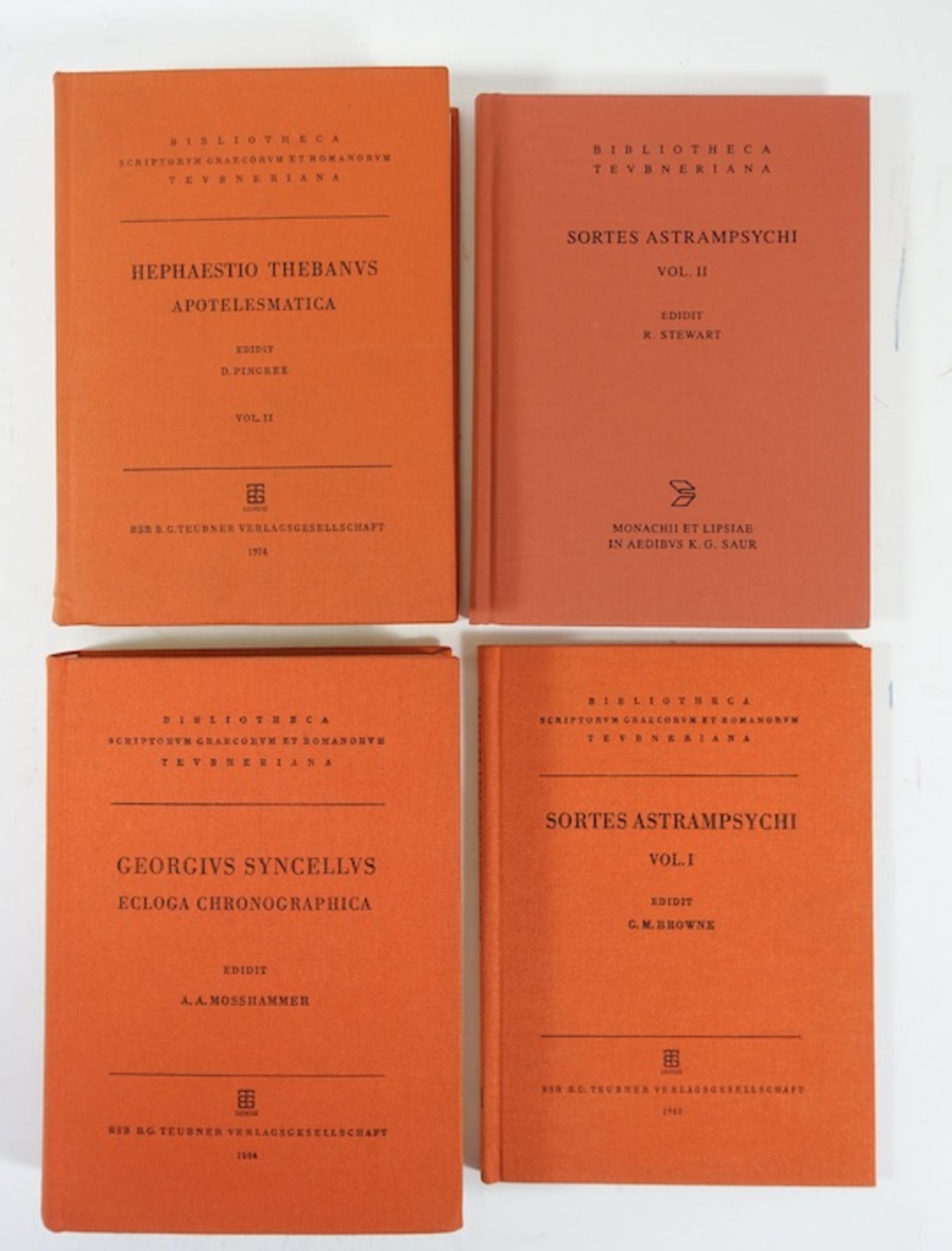 GEORGIUS SYNCELLUS. Ecloga chronographica. Ed. A.A. Mosshammer. 1984. -- SORTES ASTRAMPSYCHI.