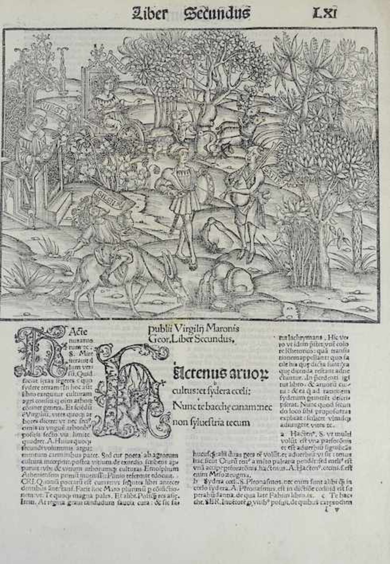 BOOK ILLUSTRATION -- LEAF from Vergilius, 'Opera' book 2: Georgica, folio 61. (Strasbourg, Seb.