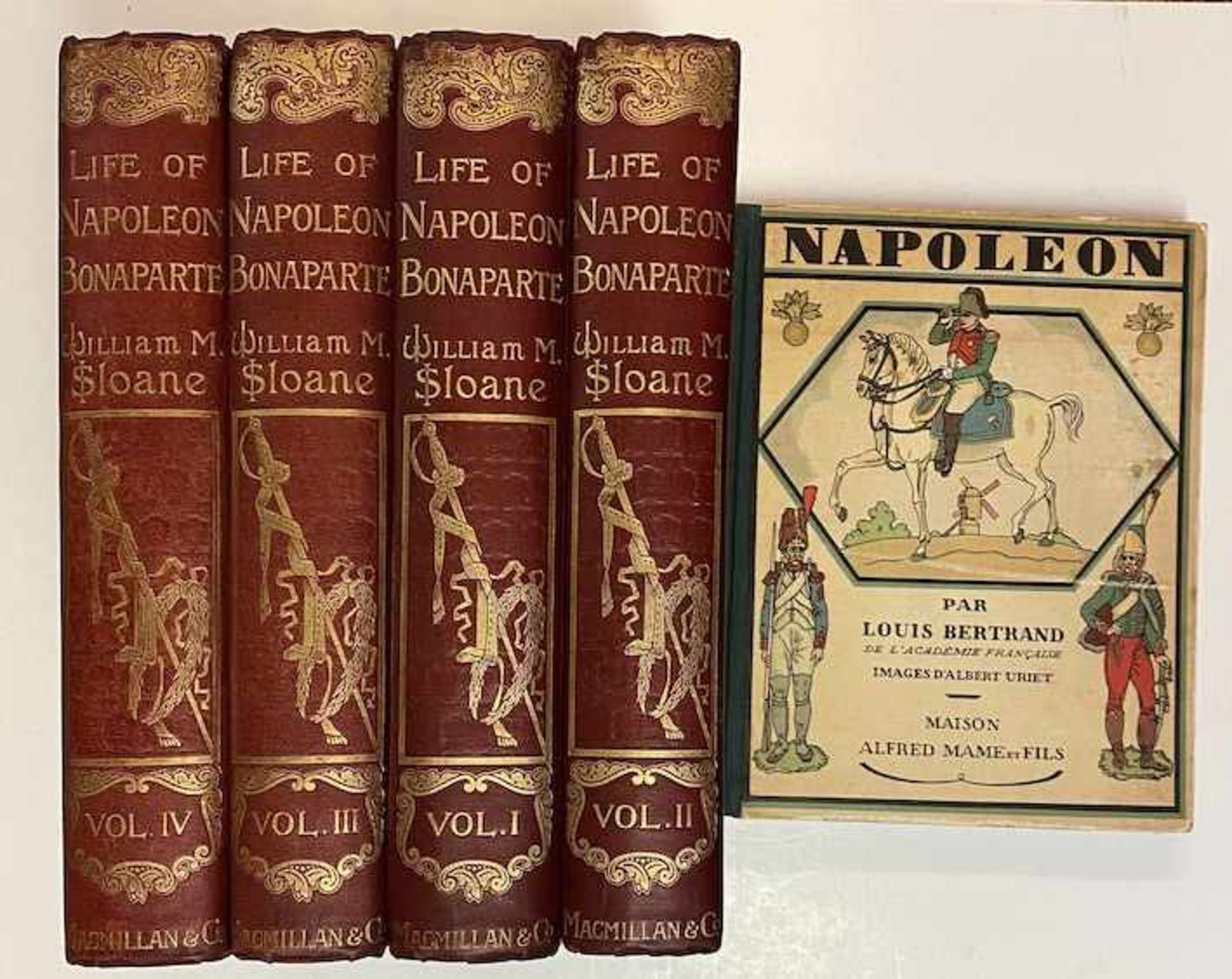 NAPOLÉON I -- SLOANE, W.M. Life of Napoleon Bonaparte. Lond., 1896. 4 vols. W. many ill., incl. num.