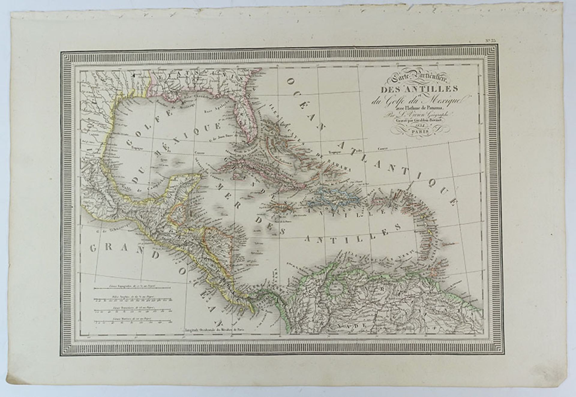AMERICA -- "ANTILLES et Golfe du Mexique avec l'Isthme de Panama, Carte Particulière des." Paris,