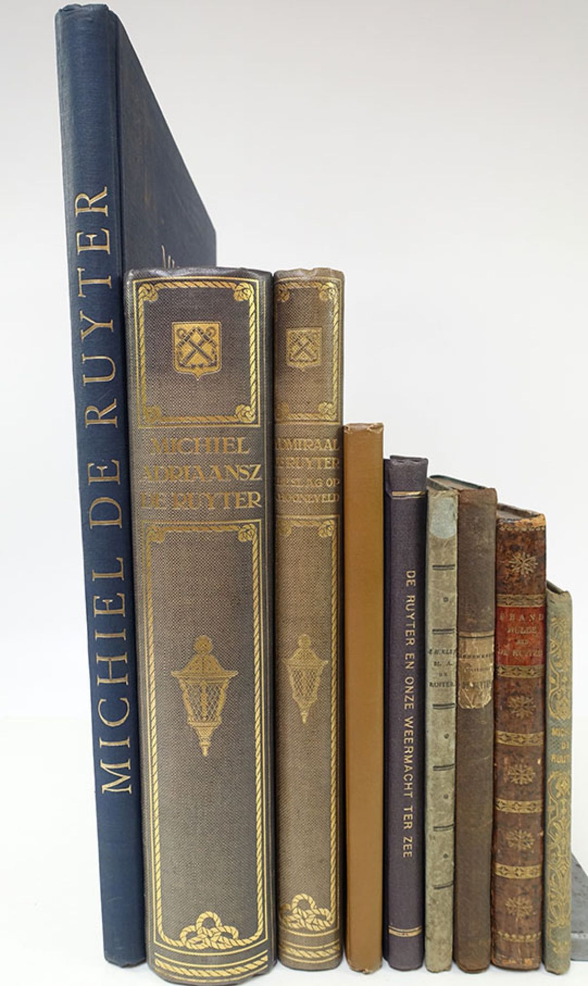 RUYTER -- COLLECTION of 9 works on Michiel Adriaansz. de Ruyter. 9 vols. Diff. sizes. Or. binds. (