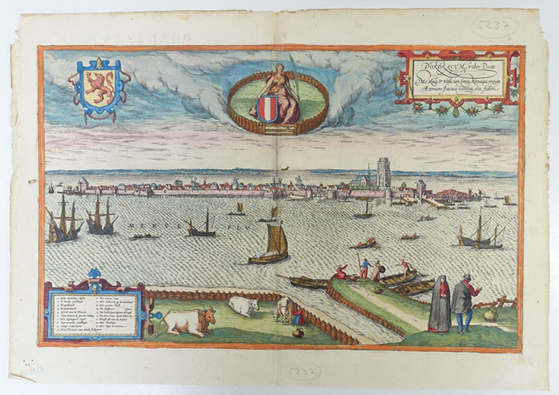 DORDRECHT -- "DORDRACUM vulgo Dortt". (Braun & Hogenberg, 1575). Engr. view of the city w. 2