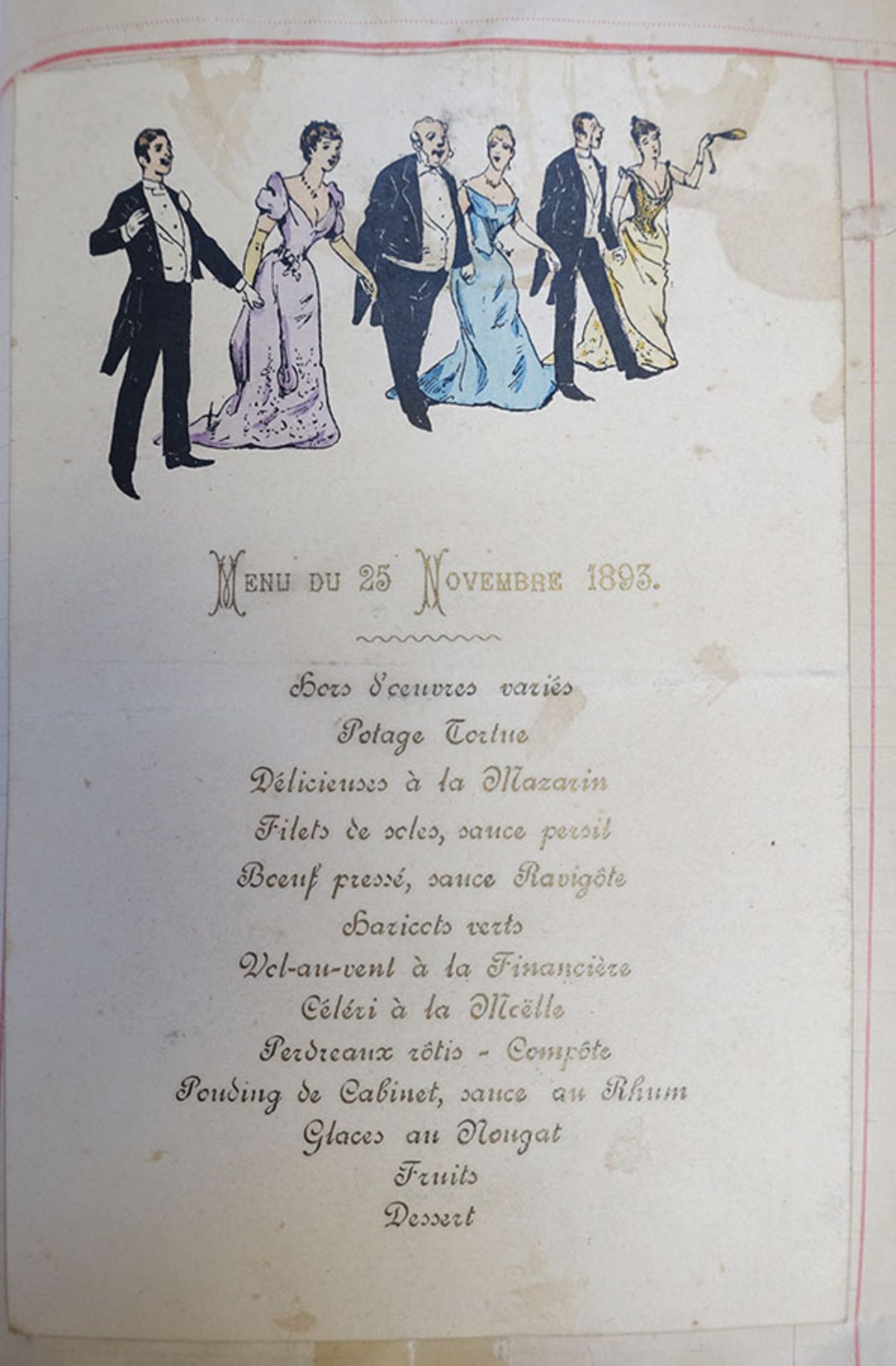 MENU CARDS -- COLLECTION OF ± 125 MENU CARDS from the period 1884-1901 'composed' by Lambertus - Image 2 of 4