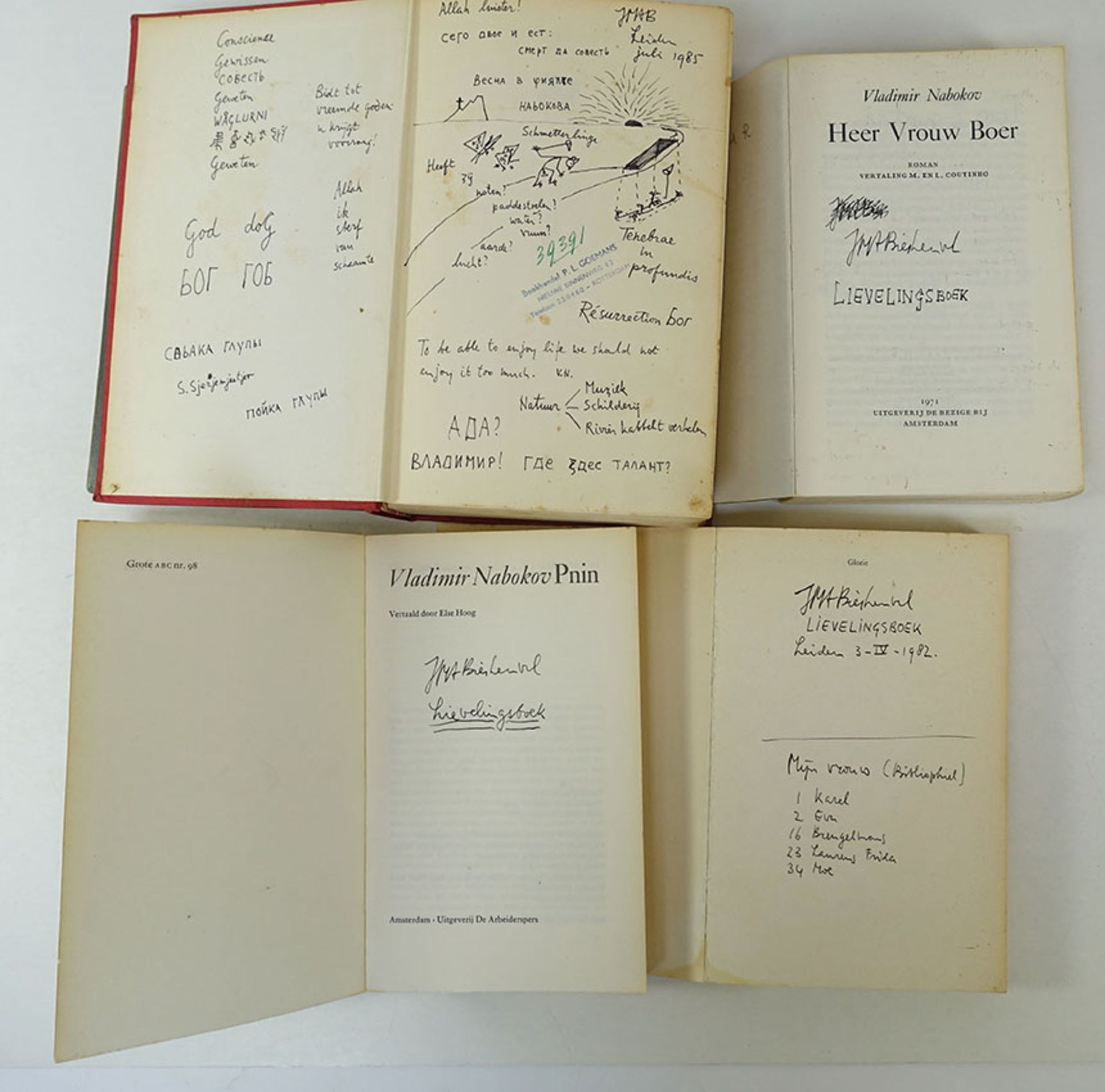 NABOKOV -- COLLECTION of 17 works by V. Nabokov from the library of Maarten (& Eva) Biesheuvel. - Image 2 of 2