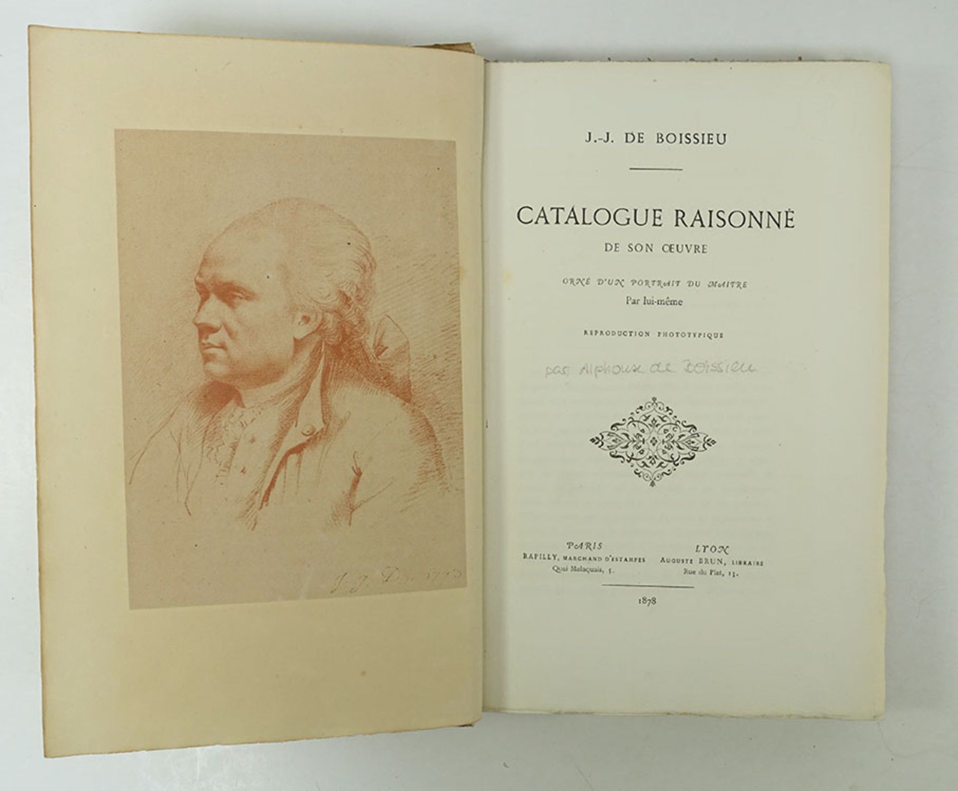 (BOISSIEU, Alph. de). J.-J. de Boissieu: Catalogue raisonné de son uvre. Par./Lyon, 1878. xxiv,