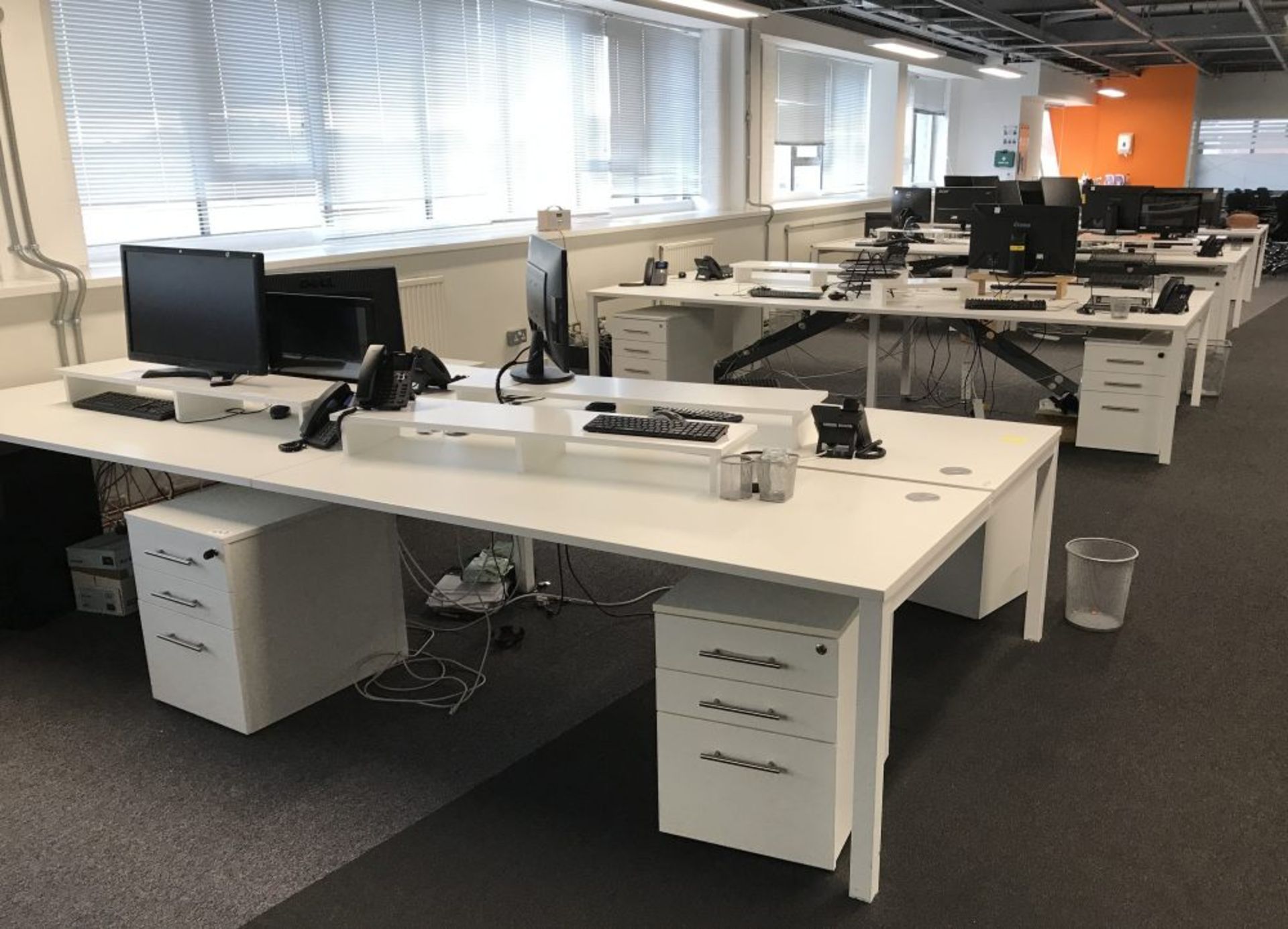 A quantity of office furniture and equipment as described