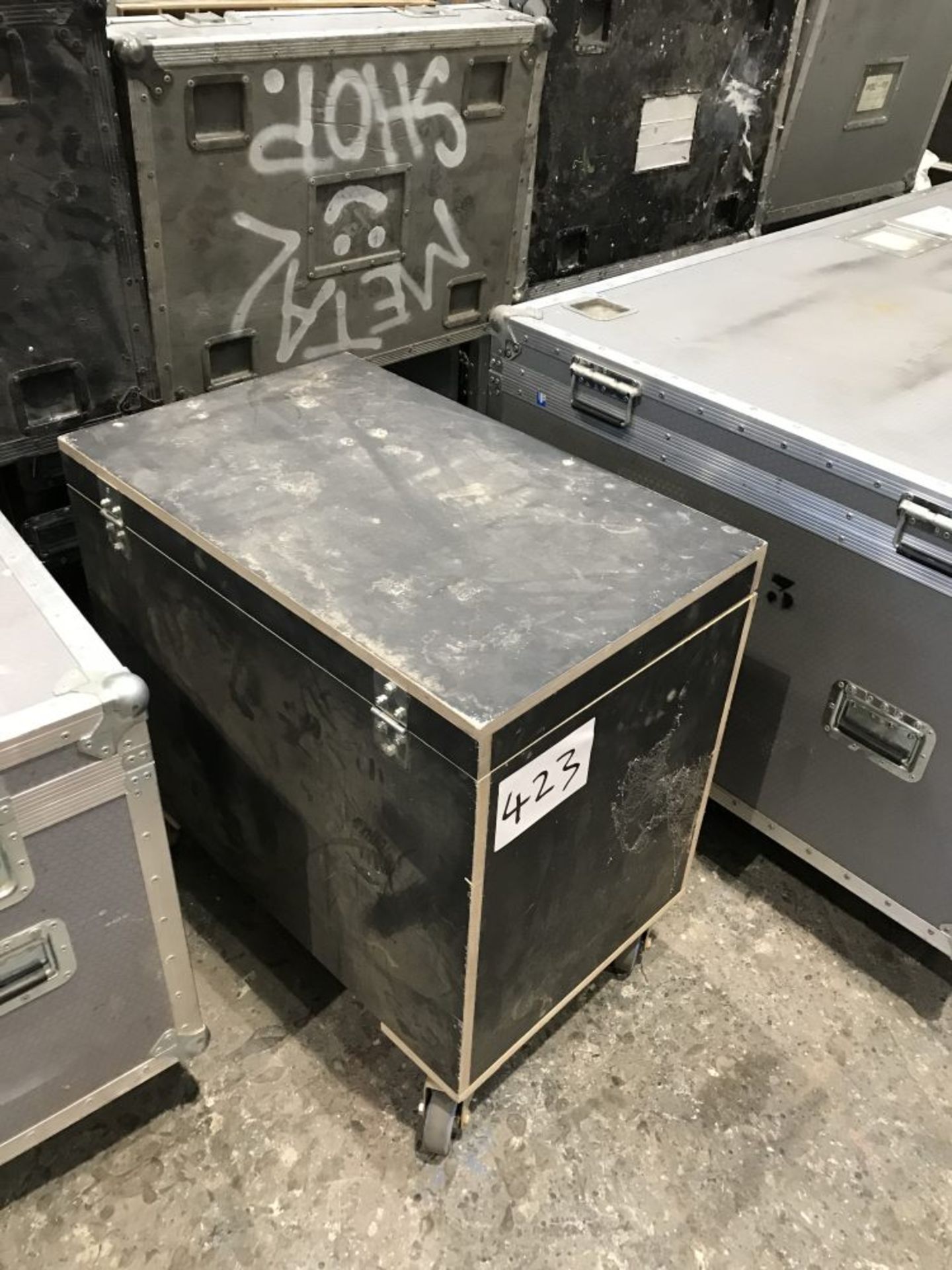 7 site storage flight cases on casters and 2 ply cabinets on casters with contents if any - Image 7 of 10
