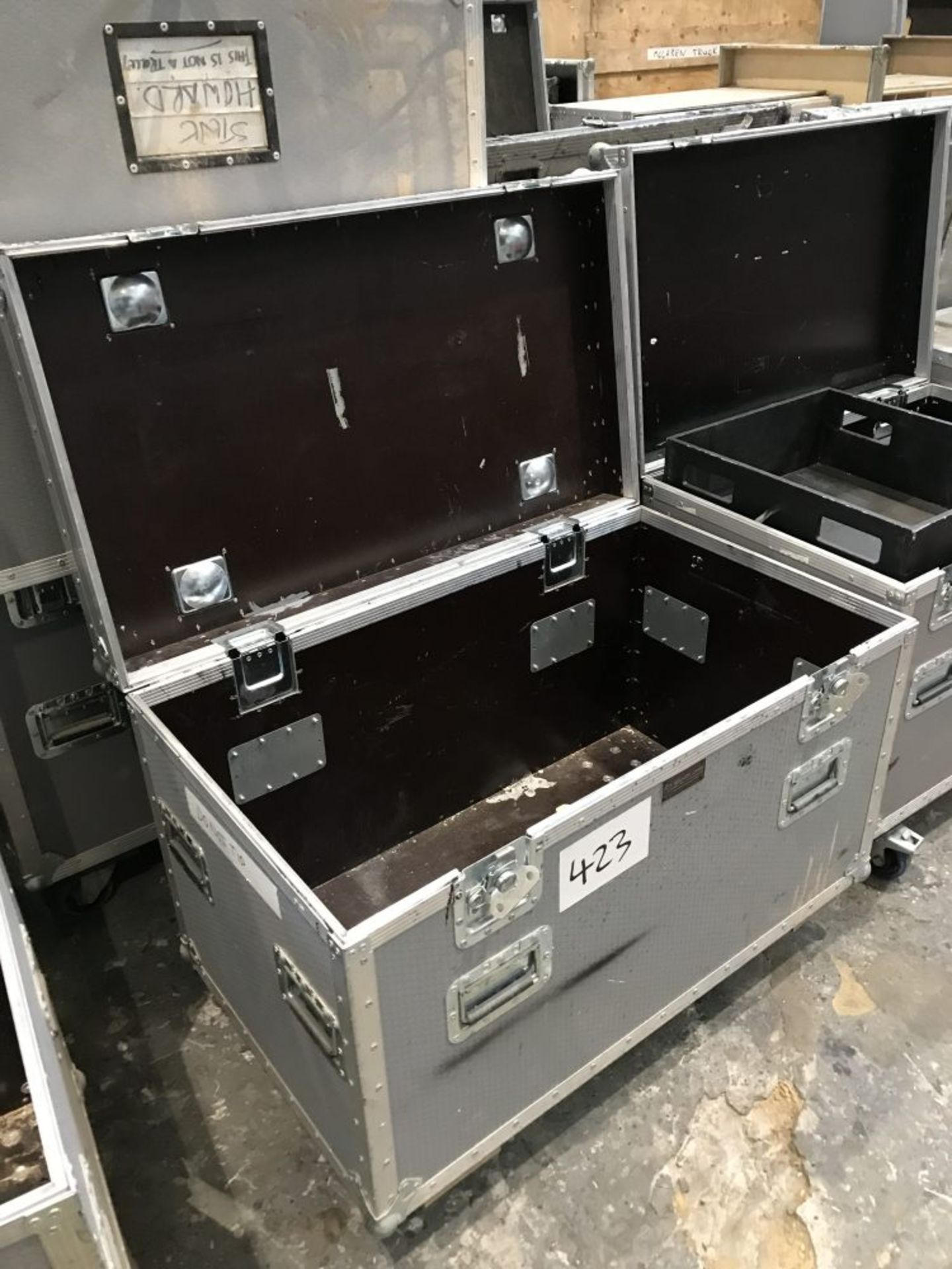 7 site storage flight cases on casters and 2 ply cabinets on casters with contents if any - Image 4 of 10